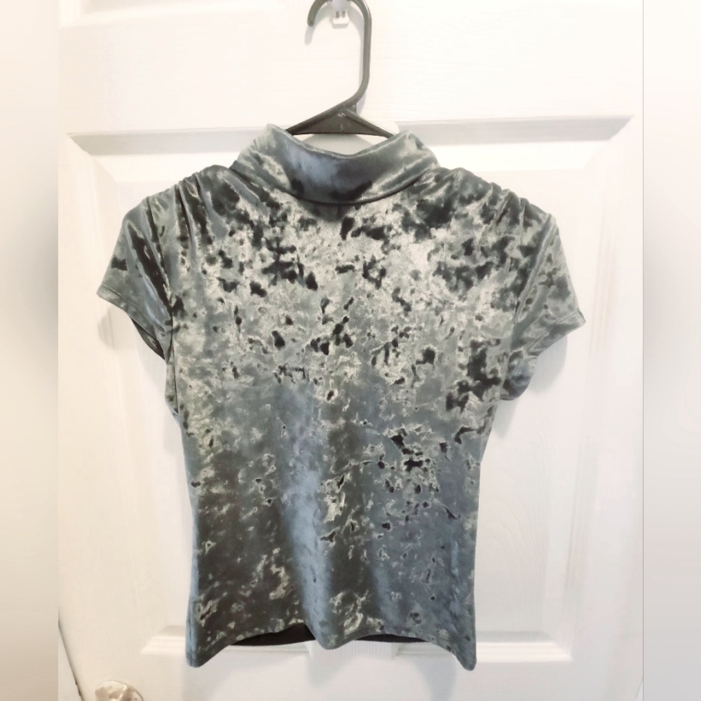 Velvet Mock-Neck Crop Top